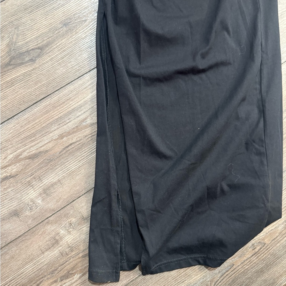 Boohoo Black Cutout Mock Neck Sleeveless Maxi Dress NWT Size 12 US 8 - Picture 4 of 5